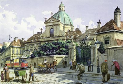 Below the Belvedere Palace in Vienna by Richard Pokorny